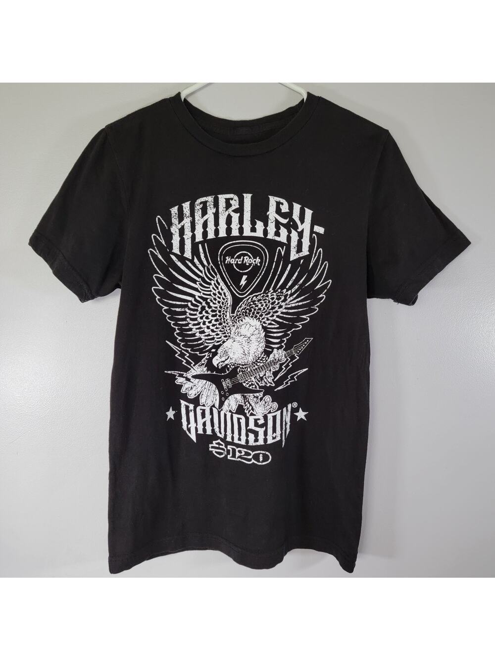 Hard Rock Harley Davidson T-Shirt Women S Eagle Guitar Biker Rocker 100% Cotton